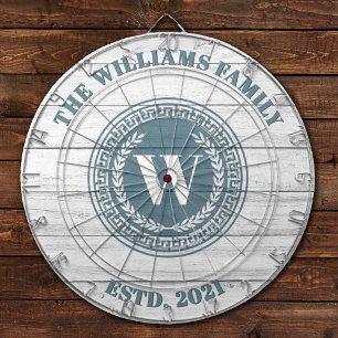 Monogram Familienaam  Crest Dartbord