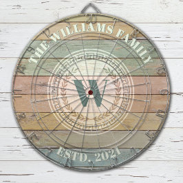 Monogram Familienaam  Crest Dartbord