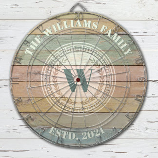 Monogram Familienaam  Crest Dartbord