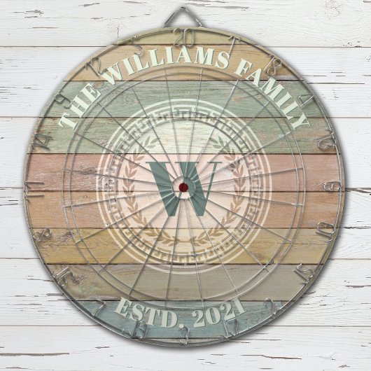 Monogram Familienaam  Crest Dartbord