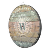 Monogram Familienaam  Crest Dartbord (Voorkant Rechts)