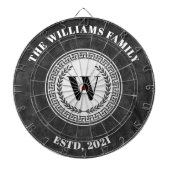 Monogram Familienaam  Crest Dartbord (Voorkant)