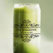 Monogram familienaam  datum blikvorm glas