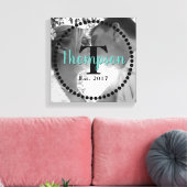 Monogram familienaam foto canvas afdruk (Insitu (Woonkamer))