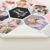 Monogram familienaam Geometrisch 6 Fotocollage Sherpa Deken (3/4)