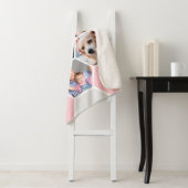 Monogram familienaam Geometrisch 6 Fotocollage Sherpa Deken (In situ)