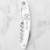 Monogram familienaam Laurel Crest Kurkentrekker (Voorkant)