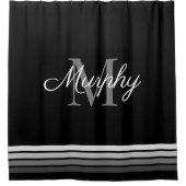 Monogram familienaam Modern Elegant Letter Initiaa Douchegordijn (Voorkant)