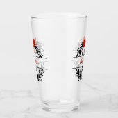 Monogram Familienaam Red Black WreatBar-bril Glas (Rechts)