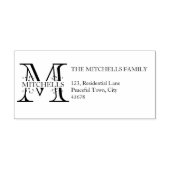  Monogram Familienaam Retouradres Rubberstempel (Afrduk)