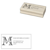  Monogram Familienaam Retouradres Rubberstempel (Gestempeld)