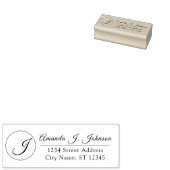 Monogram familienaam RSVP Adress Professional Rubberstempel (Gestempeld)