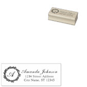 Monogram familienaam RSVP Adress Royal Wreath Rubberstempel (Gestempeld)