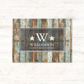 Monogram Familienaam Rustic Boho Wood Beach House Deurmat
