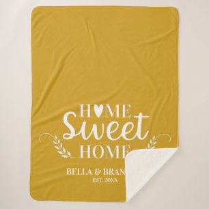 Monogram familienaam Sherpa Blanket Deken