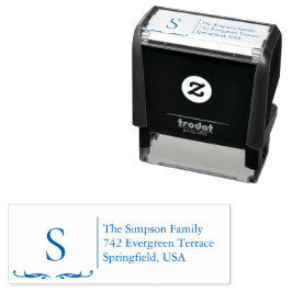 Monogram Family Address Stamp Zelfinktende Stempel