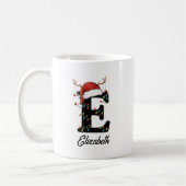 Monogram Family Christmas Antlers Santa Hat PHOTO Koffiemok (Links)