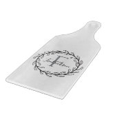 Monogram Family Name Olive Branch Wreath Snijplank (Hoek)