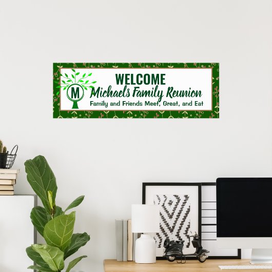 Monogram Family Reunion Banner Poster (Thuiskantoor)