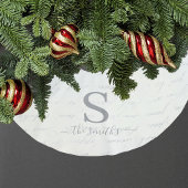 Monogram Family White Blue Pattern Kerstmis Kerstboom Rok