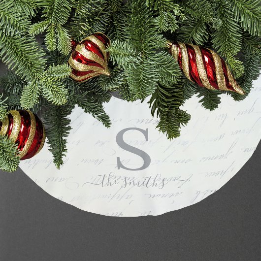 Monogram Family White Blue Pattern Kerstmis Kerstboom Rok