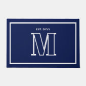 Monogram Family Year Navy Blue Champagne Deurmat (Voorkant)