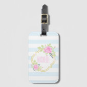 Monogram Fancy Bagagelabel met Visitekaartje Slot (Voorkant (verticaal))