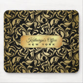 Monogram Fancy goudkleurige zwarte goudkleurige go Muismat (Voorkant)