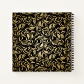 Monogram Fancy goudkleurige zwarte goudkleurige go Notitieboek (Achterkant)