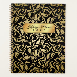 Monogram Fancy goudkleurige zwarte goudkleurige go Planner