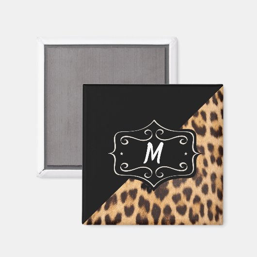 Monogram Fancy Lopard Print Magnet (Voorkant / Achterkant)