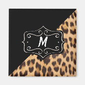 Monogram Fancy Lopard Print Magnet (Voorkant)