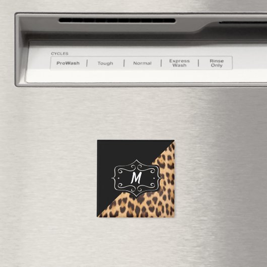 Monogram Fancy Luipaardprint Magneet (Insitu (Vaatwasser))