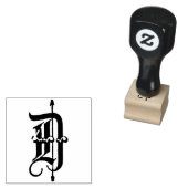 Monogram fancy oud Engels letter D Rubberstempel (Gestempeld)
