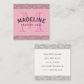 Monogram Fancy Patroon Vierkante Visitekaartje (Voorkant / Achterkant)