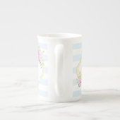 Monogram Fancy Roses Blueberry Bone China Mok (Achterkant)