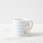 Monogram Fancy Roses Blueberry Espresso Mok (Voorkant rechts)