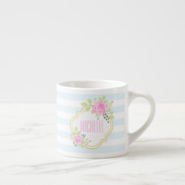 Monogram Fancy Roses Blueberry Espresso Mok