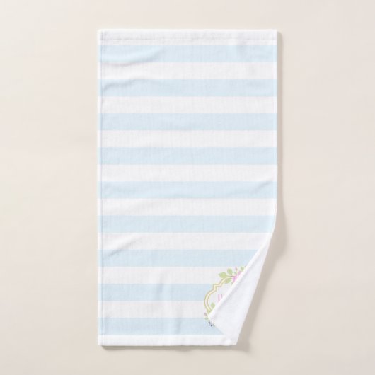 Monogram Fancy roze roze rozen blauwbes washanddoe Bad Handdoek (Handdoek)