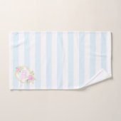 Monogram Fancy roze roze rozen blauwbes washanddoe Bad Handdoek (Handdoek)