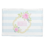 Monogram Fancy roze roze rozenKussensloop, standaa Kussensloop (Achterkant)