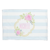 Monogram Fancy roze roze rozenKussensloop, standaa Kussensloop (Voorkant)