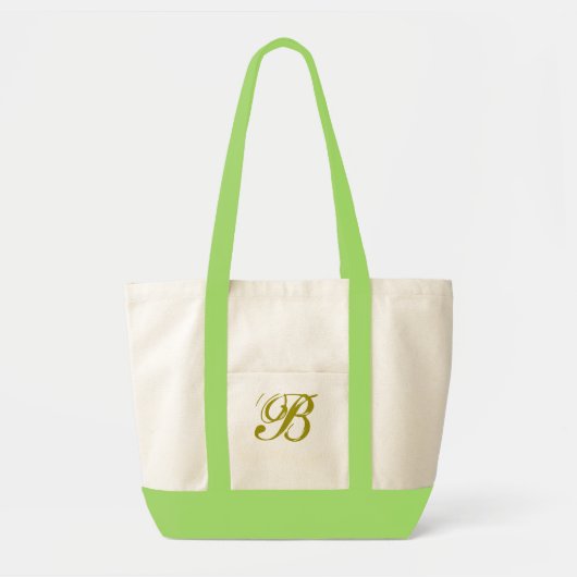 Monogram fancy twee toon-tas. Monogram aanpassen Tote Bag (Voorkant)