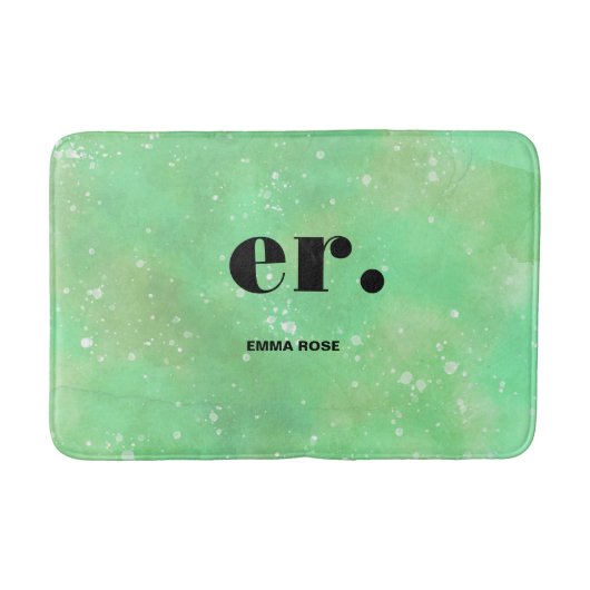 Monogram fantasie waterverf Stijlvol Modern Minima Badmat (Voorkant)