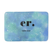 Monogram fantasie waterverf Stijlvol Modern Minima Badmat (Voorkant)