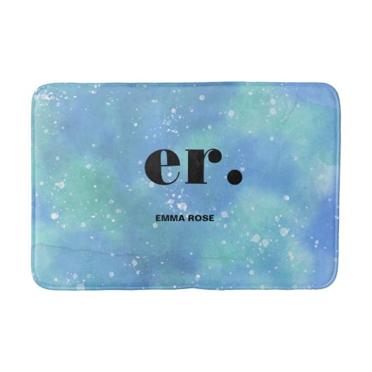 Monogram fantasie waterverf Stijlvol Modern Minima Badmat (Voorkant)