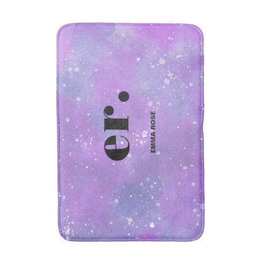 Monogram fantasie waterverf Stijlvol Modern Minima Badmat (Voorkant Verticaal)