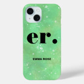 Monogram fantasie waterverf Stijlvol Modern Minima Case-Mate iPhone Case (Achterkant)