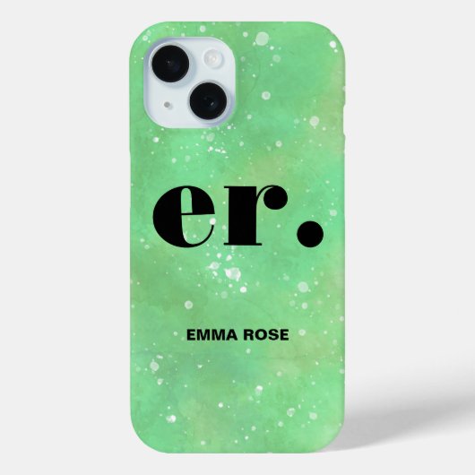 Monogram fantasie waterverf Stijlvol Modern Minima Case-Mate iPhone Case (Achterkant)