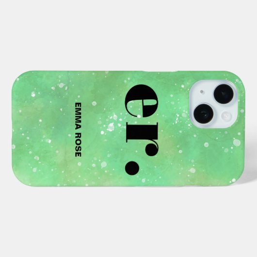 Monogram fantasie waterverf Stijlvol Modern Minima Case-Mate iPhone Case (Achterkant (horizontaal))